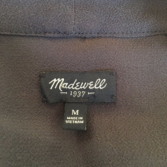 Madewell Novelist Drawstring Jumpsuit womans Medium Navy Blue Cropped V Neck - Picture 6 of 7